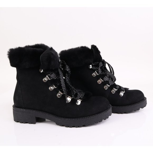 NIB J Crew Women's Nordic Shearling Boot Bootie Black 6 $228+ - Picture 2 of 7